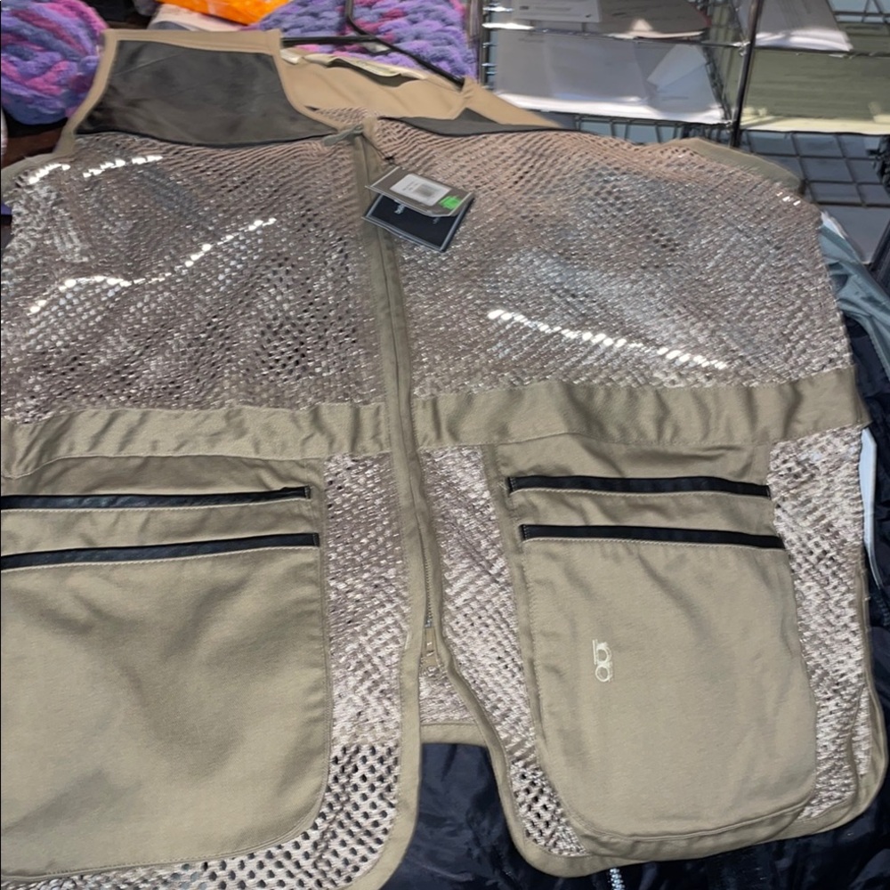 Men's Beige Mesh Utility Vest